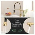 thumbnail image 3 of Kitchen Faucet with Pull Down Sprayer, Single Handle - 360° Rotation Sink Faucet for Kitchen, Laundry Room, Farmhouse - Commercial Style Gooseneck Gold + Kitchen + Contemporary + Ceramic + brass, 3 of 7