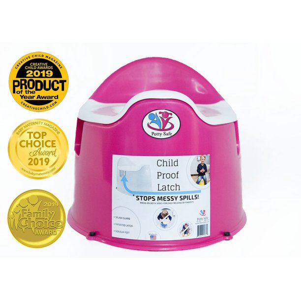 Potty SafePotty Training chair w/CHILD PROOF LATCH; Eliminate Spills