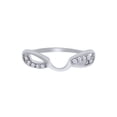 thumbnail image 1 of Round Cut White Cubic Zirconia Enhancer Guard Ring 14K White Gold Ring Size - 8.5, 1 of 3