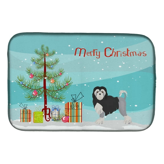 L�wchen or Little Lion Dog Christmas Tree Dish Drying Mat