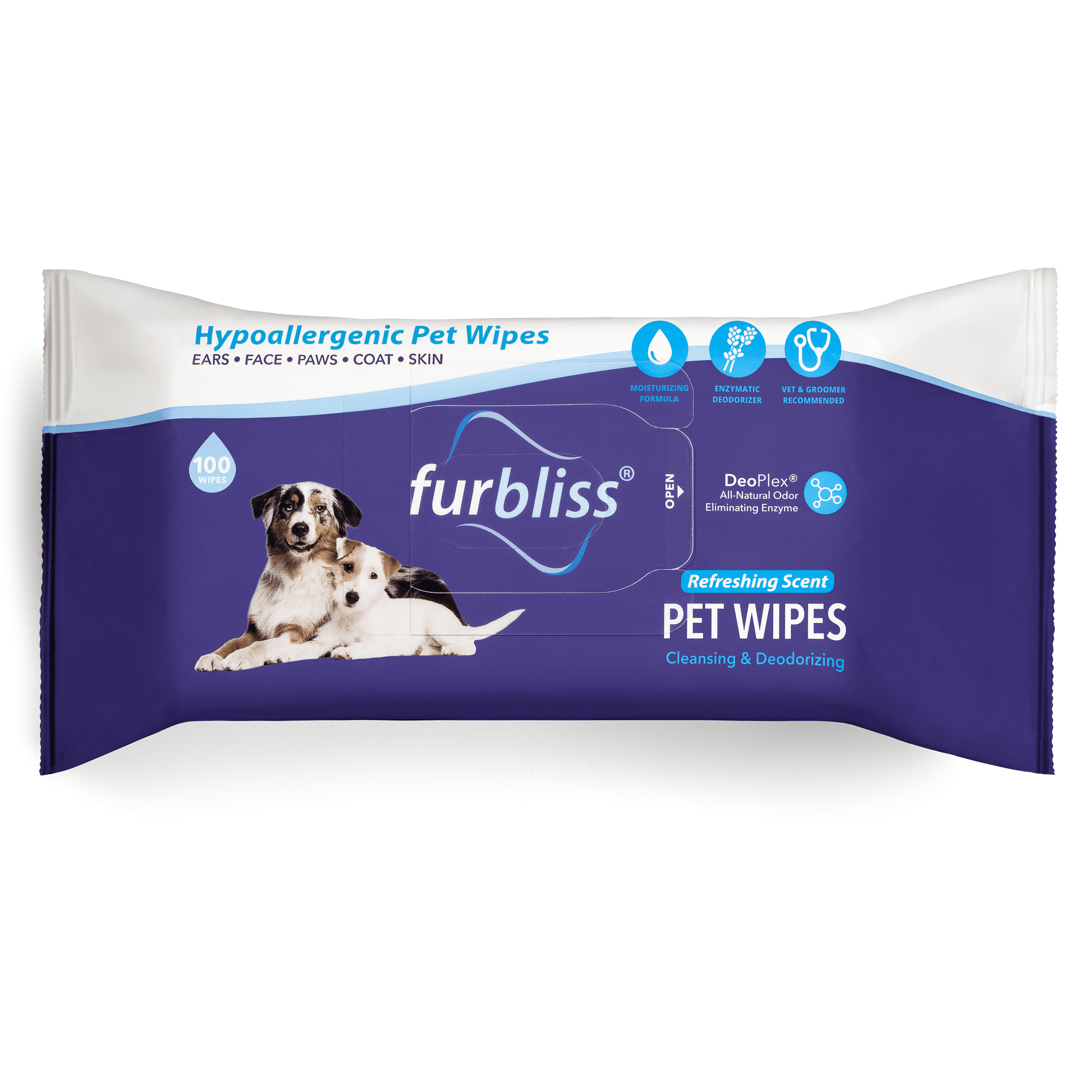 Furbliss Pet Wipes for Dogs & Cats, Cleansing Grooming & Deodorizing