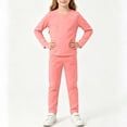 thumbnail image 4 of Cethrio Girls Cotton Pajama Sets, Casual Long Sleeve Crew Neck 2 Piece Girls' Sleepwear Orange Size 1-2 T, 4 of 4