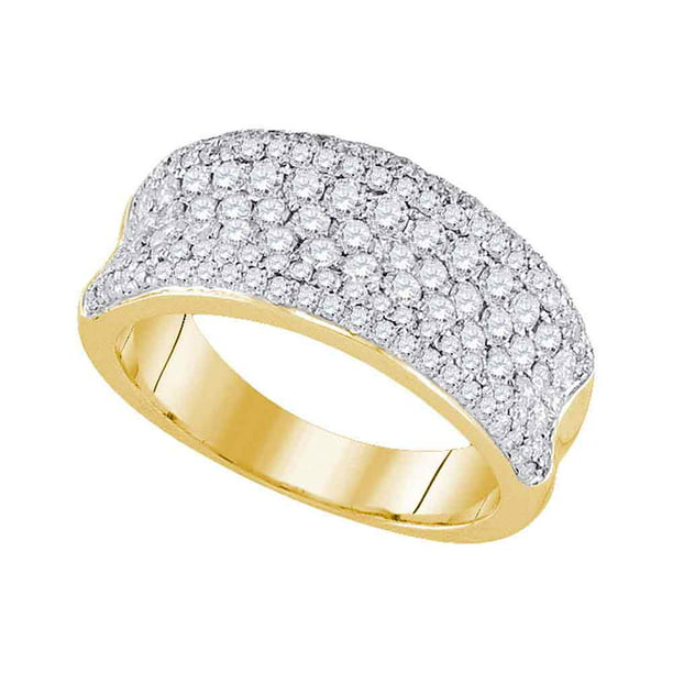 AA Jewels - Size 5.5 - 14k Yellow Gold Round Diamond Pave Wedding ...