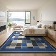thumbnail image 3 of ODIKA 9'x12' Washable Area Rug Non-Shedding, Easy Care Abstract Mosaic Tessellated Grid Geometric Interlocking Design for Master Suite, California King, Under Bed, 3 of 7