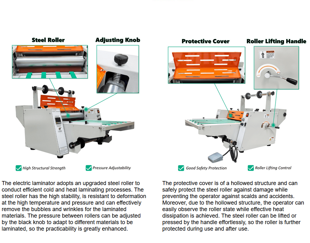 380HB Steel Roller Thermal Laminator Machine 110V Conveyor Belt Winding