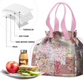 thumbnail image 4 of Pioneer Flower Drawstring Lunch Bag Women - Drawstring Lunch Bag Insulated for Work Office - Stain-Resistant Large Lunchbags for Women with Multi-Pockets, 4 of 6