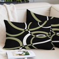 thumbnail image 2 of Black Geometric Standard Pillow Covers, Modern Sage Green White Striped Art Soft Throw Pillow Cases with Invisible Zipper, Decorative Pillowcase Pillows Protectors for Sofa Bed Chair 20"x26", 2 of 9
