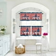 thumbnail image 5 of Independence Day Kitchen Curtains Valances and Tiers Pentagram Red Stripes Gnome Tier Curtains and Valance Rod Pocket Valance Curtains Set 27.5"W x 24"L, 3pcs, 5 of 8