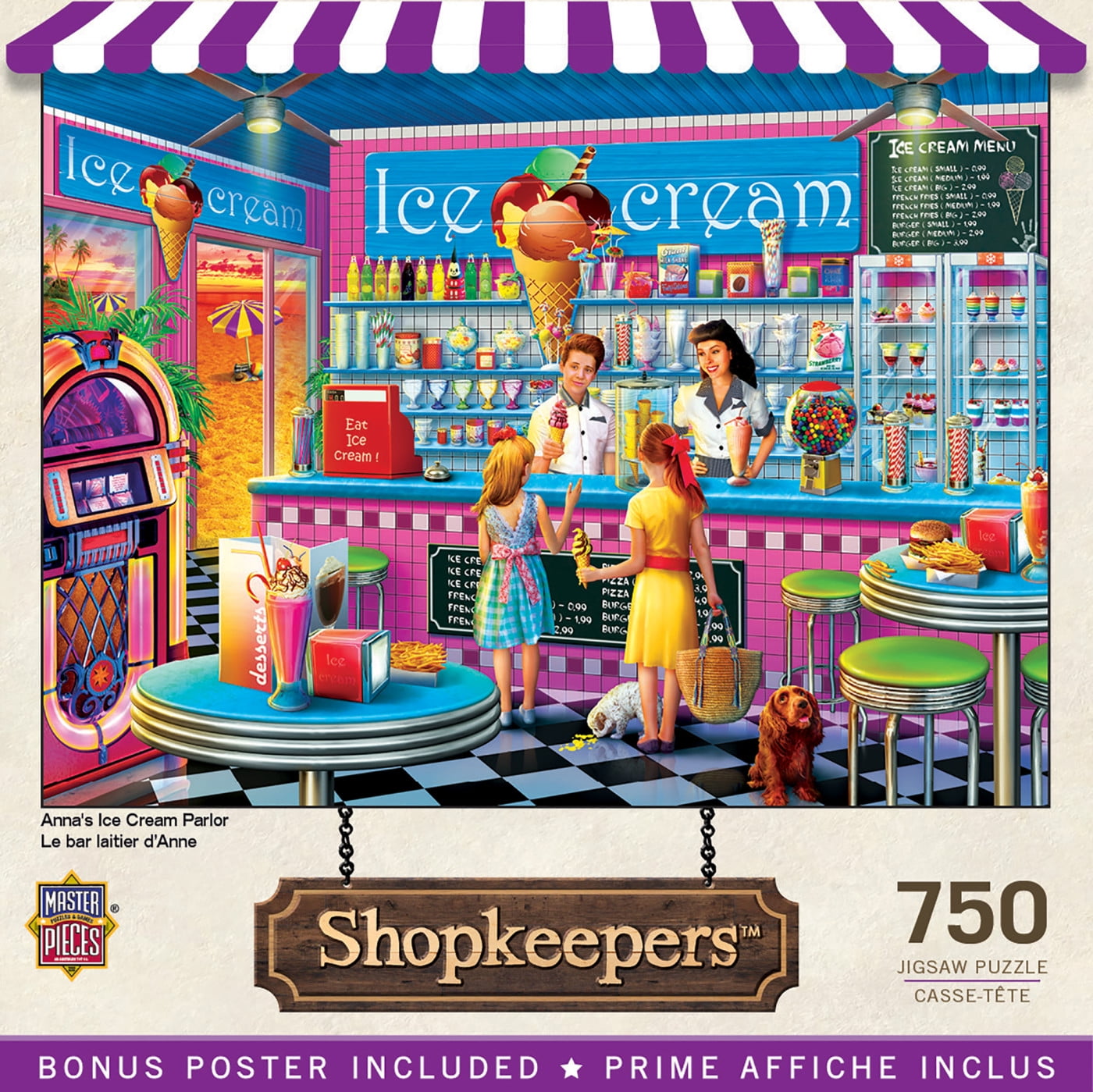 MasterPieces 750 Piece Jigsaw Puzzle - Anna's Ice Cream Parlor - 18'x24'