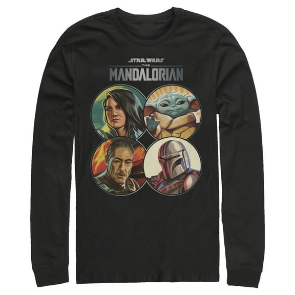 Men's Star Wars: The Mandalorian Character Frame Long Sleeve Shirt Black Small