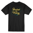thumbnail image 1 of T-shirt Noir pour Homme avec Citation Graphique « Hooked On Fishing », 1 of 1
