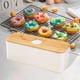 thumbnail image 5 of Panera con tapa de madera, recipiente de gran capacidad para donas, tostadas y postres. tapa de agujero blanco, 5 of 9
