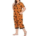 thumbnail image 3 of Halloween Cueply Women Plus Size Pajamas Set Short Sleeve Pjs Sleepwear Loungewear Nightwear with Pockets, 3 of 6