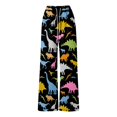 thumbnail image 5 of Bibifish Womens Pants Multicolor Dinosaur Silhouette Print Drawstring Waist Breathable Pants Casual Home Wear Pants With Side Pocket, 5 of 5