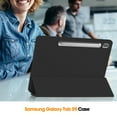 thumbnail image 5 of ELEHOLD Tri-Fold Folio Case for Samsung Galaxy Tab S9 11-Inch 2023 (SM-X710/X716/X718), with Auto Wake/Sleep Kickstand Function Pen Holder Shockproof Protective Leather Cover, Black, 5 of 8