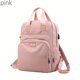 thumbnail image 3 of Mochila Para Computadora Portátil De Estilo Preppy Simple, Mochila Escolar De Color Sólido, Mochila De Viaje Multifuncional Con Asa Superior Y Puerto De Carga USB, 3 of 4