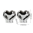thumbnail image 3 of Juego de 2 adornos para San Valentín | Figuras de cerámica con forma de corazón | Acabado metálico dorado y plateado | Decoración romántica para escritorio, mueble de TV o estantería, ideal para, 3 of 6