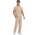 thumbnail image 4 of Niaahinn Scrubs for Men Set – V-Neck Top & Straight Leg Pants Stretch Nursing Uniform Set with Adjustable Waistband and Multiple Pockets, 10 Colors, 4 of 5