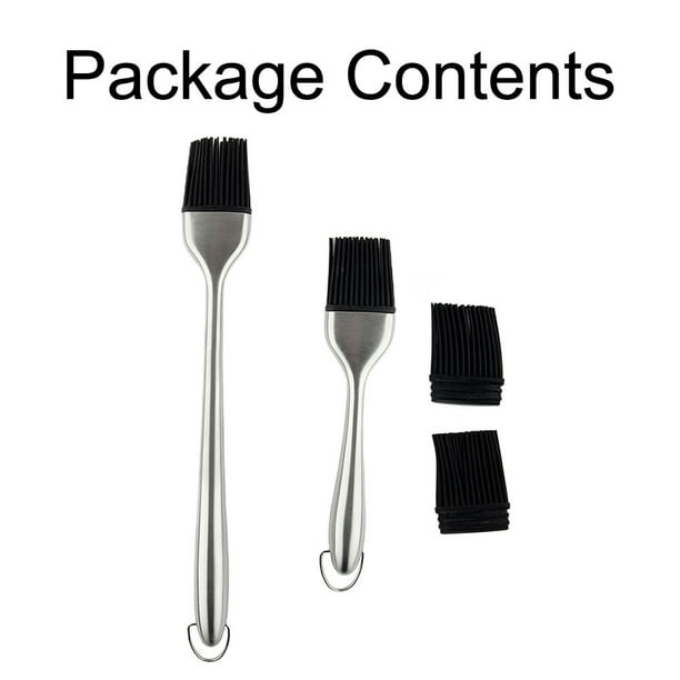 BAMILL 4X/set Stainless Steel BBQ Brush Oil Brush Cooking Silicone