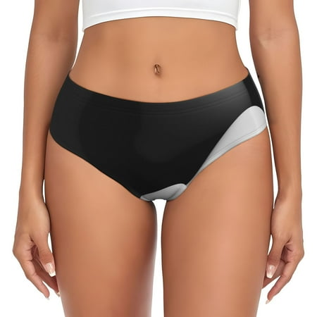 Sikiie Black White Fluid Sculpture Women s High Waisted Cotton Underwear Soft Breathable Panties Stretch Briefs Seamless Ladies Panties-Small