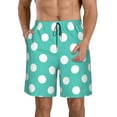 thumbnail image 1 of Fotbe Teal Turquoise And White Polka Dot Trajes de Baño Estampados para Hombre, Shorts de Verano de Secado Rápido, Ropa de Playa, Bañadores-XX-Large, 1 of 6