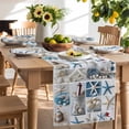 thumbnail image 3 of Burlap Table Runner 90 Inches Long,Summer Ocean Starfish Shell Conch Lighthouse Non-Slip Kitchen Table Runners for Dining Room Everyday Use Party Table Decorations Ocean Collage Art, 3 of 9