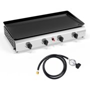 Bonnlo 4 Burner Portable Tabletop Griddle,40,000BTU Gas Grill, Non-Stick Flat Top Griddle w/Stainless Steel Plate & Electronic Ignition & Regulator, for Outdoor Cooking Camping BBQ Tailgating