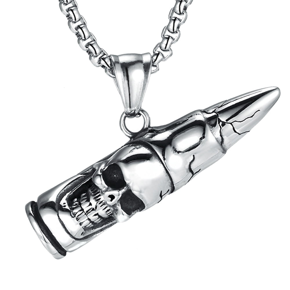 1Pc Retro Bullet Unisex's Men Necklace Pendants Jewelry Chain 