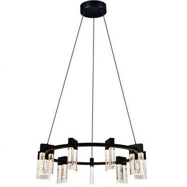 Vonn Lighting  Sorrento  27' Integrated LED Circular Chandelier Lighting Fixture in Black with 9 Shades