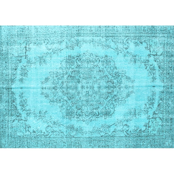 Ahgly Company Indoor Rectangle Persian Light Blue Traditional Area Rugs, 8' x 10'