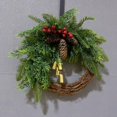thumbnail image 4 of Corona de ratán con forma de piña para Navidad, corona de pueblo para colgar en la puerta, adornos navideños para las fiestas, 4 of 5