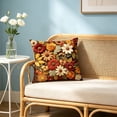 thumbnail image 4 of Vintage Floral Throw Pillow Covers, Short Pile Plush Boho Decorative Square Pillowcases for Living Room Couch Bed Decor, 4 of 6
