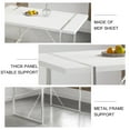 thumbnail image 4 of 55.12" Minimalist Retro Rectangular White Grain Dining Table,Equipped with a 1.5" Thick MDF Tabletop and White Metal Legs.Providing a Structured Visual Beauty.Suitable for Kitchens,Dining Rooms,White, 4 of 8