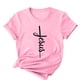 thumbnail image 4 of Camisetas de Cuello de Tripulación de Manga Corta para las Mujeres Cartas de Impresión de Pascua Camiseta de Manga Corta, Spandex de Poliéster, 4 of 5