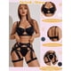 thumbnail image 2 of Coordinado Tanga Brassier Sexy Lenceria Para Mujer 5 Piezas Modelo Negro Talla G, 2 of 4