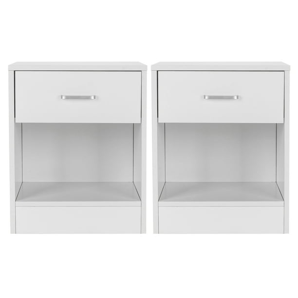 Buy white nightstand at walmart.com. ktaxon set of 2 nightstand mdf end tables pair bedroom table furniture 1 drawer night stand white