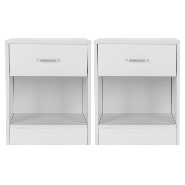 Ktaxon Set Of 2 Nightstand Mdf End, White Bedroom Dresser And End Tables