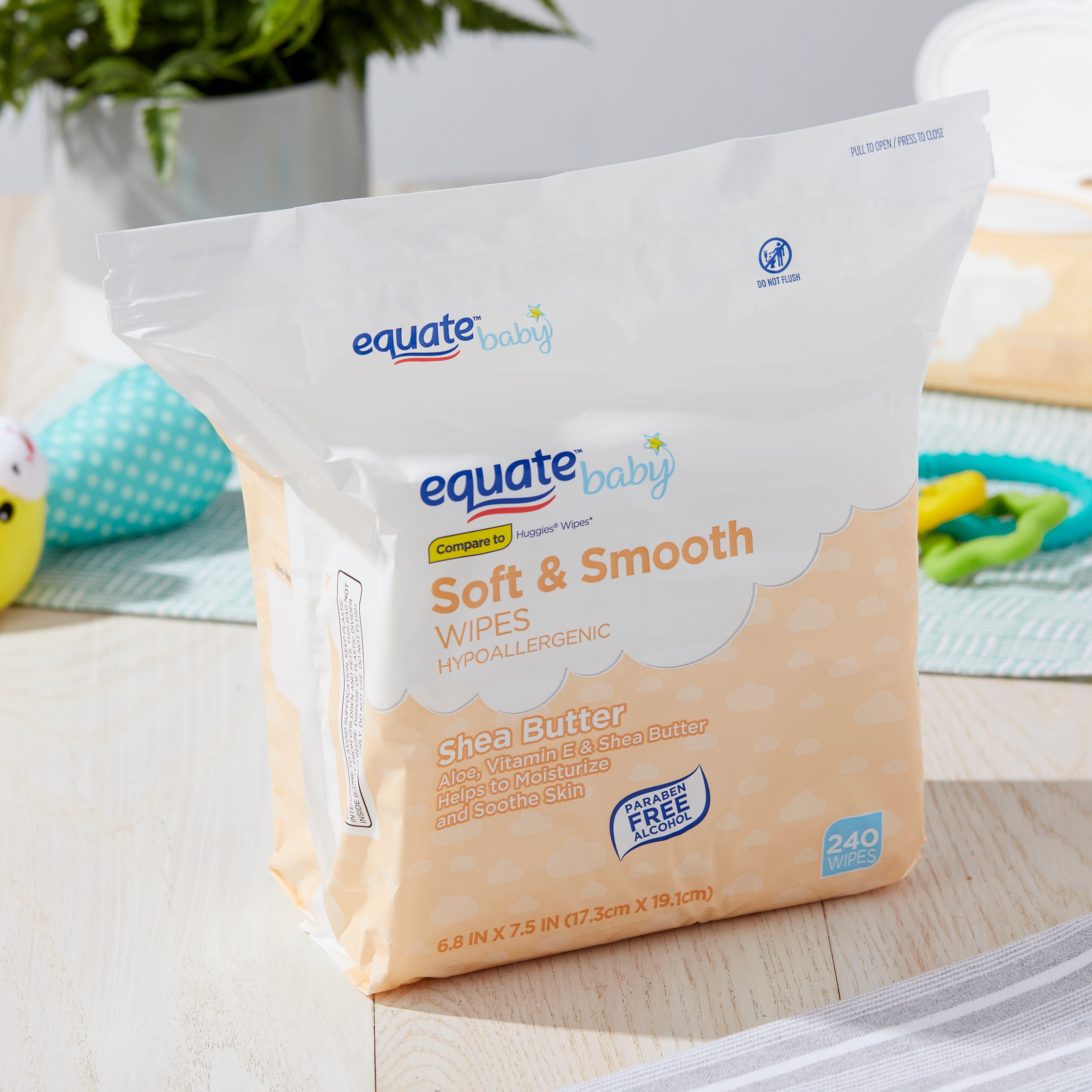 Equate Baby Soft & Smooth Shea Butter Wipes, 240 Count - image 2 of 10