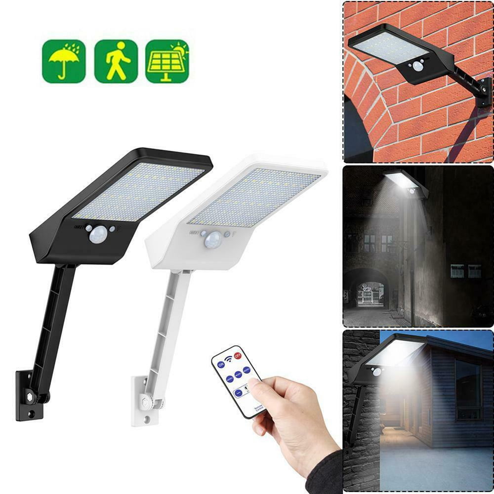 48 Led Remote Solar Lights Outdoor 180° Adjustable Angle Security Night Light Motion Sensor
