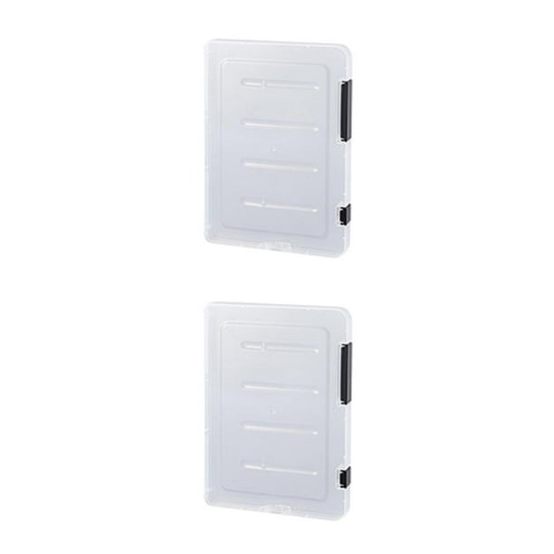 Minnieouse Estuche Archivador Portátil Transparente Doble Hebilla Con Asa Caja Contenedores A5 Fino Negro 2piezas Negro A5 fino