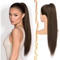 thumbnail image 1 of Yanonmyfd Black Straight Drawstring Ponytail Extension - 28 Inch Long Straight Drawstring Ponytail Extension Natural Looking Fluffy Soft Synthetic Cheer Posh Pony Tails Hairpieces Daily Party, 1 of 38