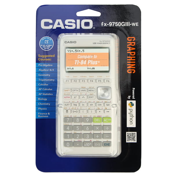 social Cerebro Favor Casio FX-9750Glll-WE Graphing Calculator, Natural Textbook Display, White -  Walmart.com