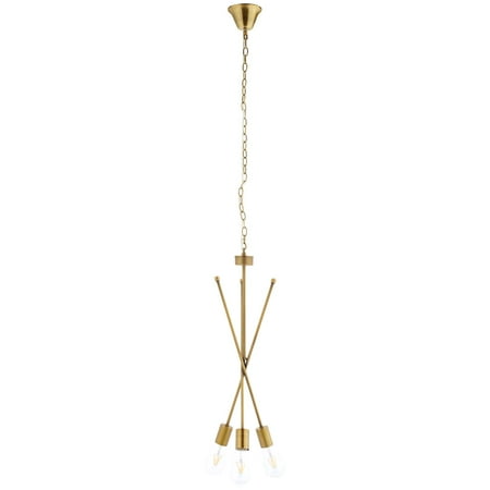 Gold Ceiling Light - Industrial Country Farm Beach House Living Lounge Kitchen Room Chandelier Pendant Ceiling Light Fixture, Brass Metal Steel, Gold