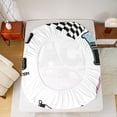 thumbnail image 5 of Manfei Race Car Bed Sheets,Extreme Sports King Sheets,Purple White Black Sheet Set For Boys Teens,Breathable Home Decor,4-Piece, 5 of 7