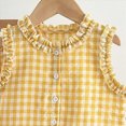 thumbnail image 4 of Toddler Girl Summer Outfits Plaid Ruffle Sleeveless Vest Tank Top & Pants Set 12M-4T Toddler Girl Summer Clothes, 4 of 6