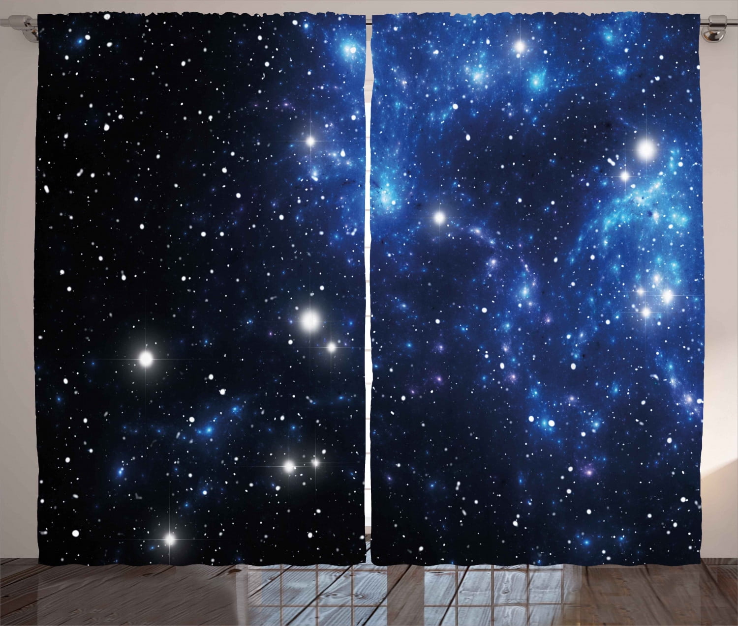 Constellation Curtains 2 Panels Set, Outer Space Star Nebula Astral Cluster  Astronomy Theme Galaxy Mystery, Window Drapes for Living Room Bedroom, 