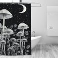 thumbnail image 2 of Mushroom Shower Curtain Mushroom Moon Star Shower Curtains for Bathroom Black and White Shower Curtain Waterproof Polyester Fabric Mushroom Bathroom Decor 72x72 in, 2 of 6