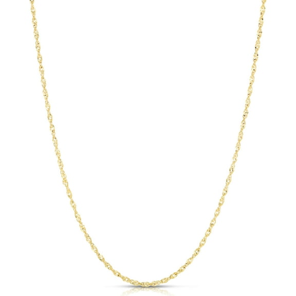 Floreo 14k Yellow Gold 1.3mm or 1.8mm or 2.1mm Singapore Chain Necklace