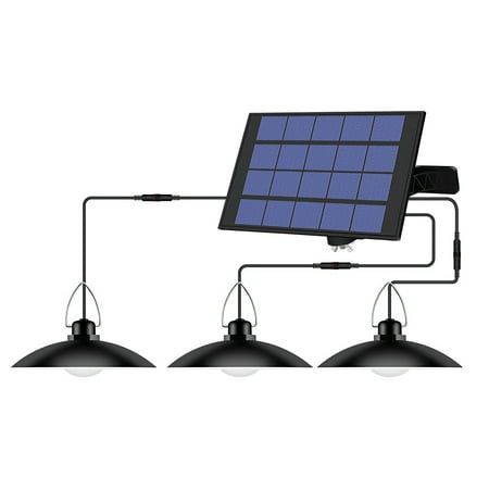 

Irfora Solar Pendant Light 3-head Outdoor Waterproof Solar Powered Shed Lights Rechargeable LED Ceiling Lamp Auto Illuminating Hanging Lights for Yard Garden Patio Gate Street