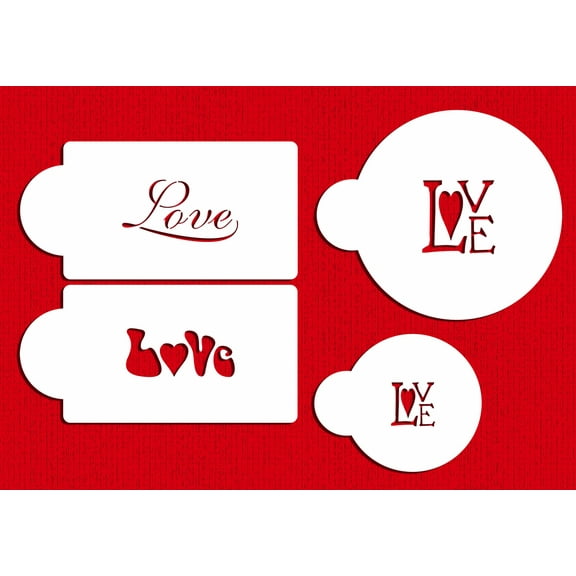 Designer Stencils Love Cookie and Cupcake Stencil, Beige/semi-transparent